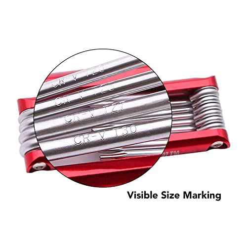 Chrome Vanadium Steel Wrench Set, 10-Piece, Includes Sizes T-6 to T-30