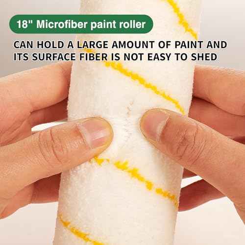 Voomey 18" Paint Roller kit£¬9 Piece 18 inch Paint Roller£¬18 Paint Roller Tray with Liner,Microfiber Paint Roller,Paint kit for House Painting