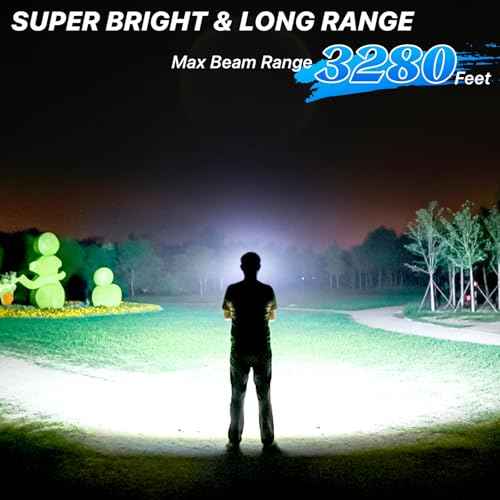 THY TRY Flashlights High Lumens - 2 Pack, Rechargeable Flashlights 90000 High Lumens, Super Bright LED Flashlight with 7 Modes, High Powered Flash Light for Home, Outdoor Activities