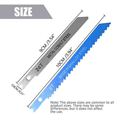 14PCS U-Shank Jigsaw Blades Jig Assortment for Wood Metal Plastic PVC Cutting Jig Saw Blade Set 6T, 8T, 10T, 14T, 18T, 24T, 32T