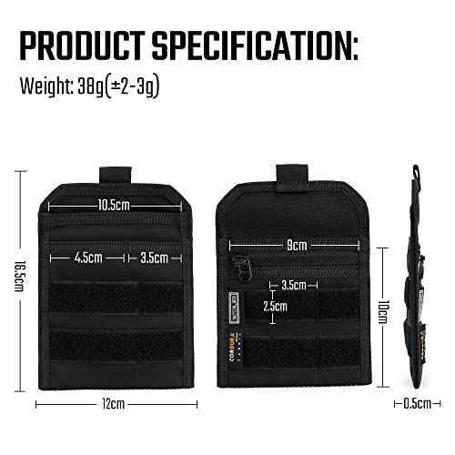 TACTICAL GEEK EXT3 EDC Pouch, Lightweight Organizer Pocket, Portable Nylon Bag with Independent Pocket for Multi-Purpose Daily Utility Tool & Small Gear Storage Carry - Black
