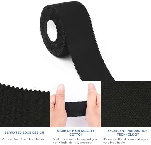 CHMI Athletic Tape,Black Sports Tape (32 Pack), 320 Yards Rolls Very Strong Easy Tear NO Sticky Residue Best Tape for Gymnastics Climbing Bat Injuries Medical (1.5 Inch X 320 Yards).