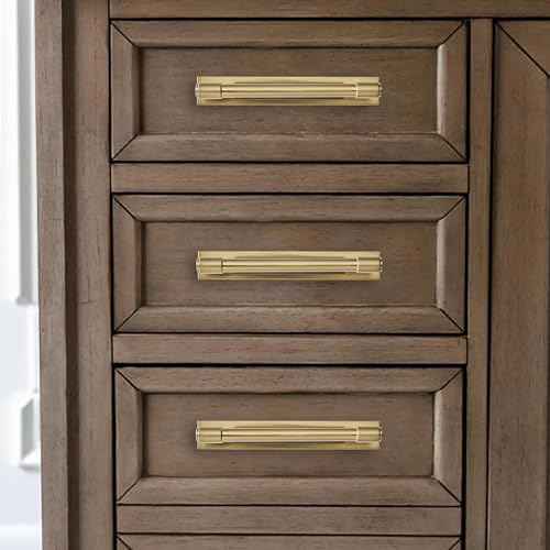 khtumeware 5 Pack 8 Inch(203 mm) Center to Center Brushed Gold Cabinet Pull Backplate with Base Plate Zinc Brushed Brass Kitchen Cabinet Handles Drawer Pulls Cabinet Hardware