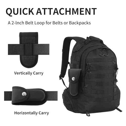 2Pcs Nylon Pocket Knife Sheath, 5''-5.5'' Multitool Pouch, Folding Knife Belt Sheath with Snap Closure and Horizontal or Vertical Carry Belt Loop, Multitool Case for Outdoor or Daily Use, Larger Size