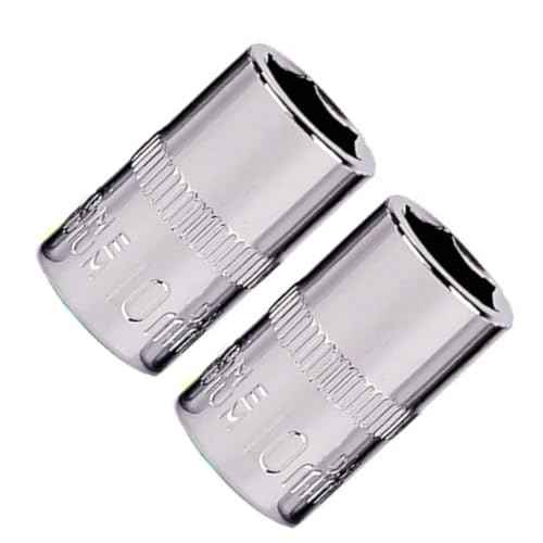 1/4Inch Drive 10mm 6-Point Shallow Socket 6 Pcs, Metric, Cr-V