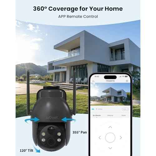 ieGeek Solar Camera Outdoor Wireless, 2K WiFi Outside Cameras for Home Security, Battery Powered 3MP Surveillance Cam with 360¡Æ PTZ Color Night Vision, PIR Motion Detection Sensor, Siren, 2-Way Audio