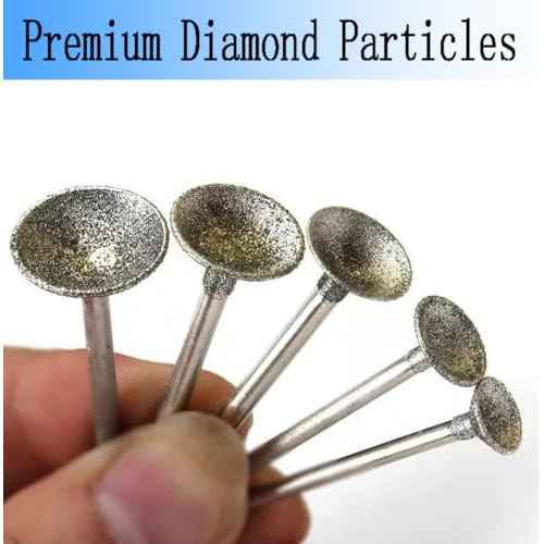 Luo ke 12 Pcs Bowl Shape Diamond Burr Set, 3/32'' Shank Stone Carving Sets Diamond Concave Burr Wire Rounder Bits Fits for Rotary Tools