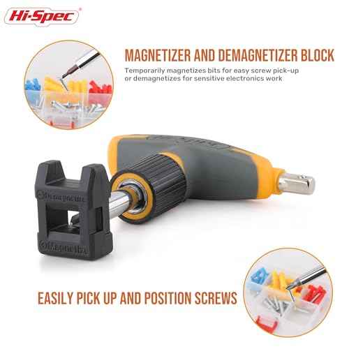 Hi-Spec 30pc Magnetic T-Handle Ratchet Wrench and Screwdriver Set. Small Compact Hand Tool Kit Set with Sockets for Home & Car & Office. Toolkit Starter Repairs in a Portable Tool Box Case