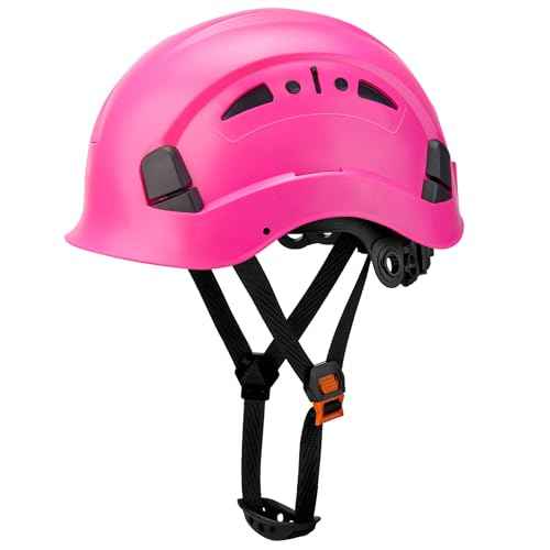 Vented Hard Safety Helmet, ABS Work Helmet with Adjustable 6-Point Suspension, ANSI Z89.1 Compliant with Construction, Climbing, and Industrial Use