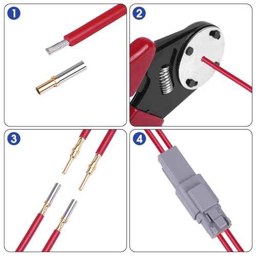 Deutsch Closed Barrel Crimper, Solid Barrel Contact & Circular Connector Contacts Crimping Tool (AWG 14-20) 4 Way Indent, 8 Impression Type£¬DT Connector Removal Tool,0411-310-1605 Blue Push Wire Tool