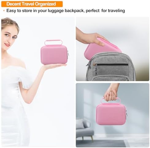 Elonbo Carrying Case for iHealth Track Smart Upper Arm Blood Pressure Monitor, Wireless Bluetooth Blood Pressure Monitor Travel Protective Bag Storage Holder, Mesh Pocket fits Range Cuff, Pink