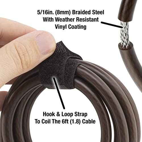 Master Lock Cable Lock, Python Adjustable Keyed Cable Lock, 6 ft. Long Cable, 2 Pack Mossy Oak Country DNA Camouflage