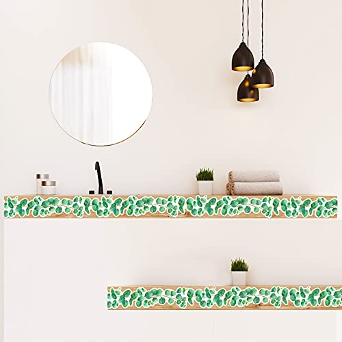 Eucalyptus Die-Cut Border Trim Bulletin Board Classroom Bulletin Wall Decor Greenery Trim Border Tropical Leaves Greenery Wall Decoration Green (39ft)