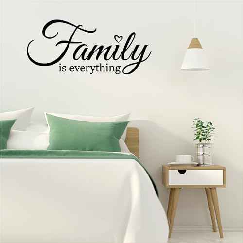 YOYOJOY Family is Everything Wall Decals Quote Home Decor Art Quote Decals Wall Art Stickers Decal Home Decor(Black)