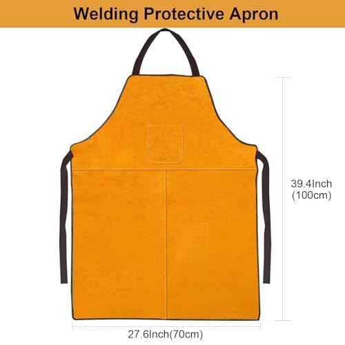 Men's Gloves and Feet Welding Apron - Heat Resistant and Flame Retardant Leather Processing Shop Blacksmith Apron