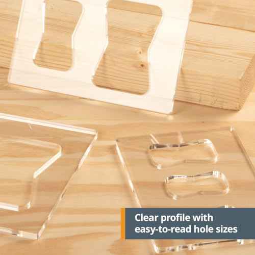 POWERTEC 71869 Router Bits Solid Brass Inlay Kit w/Butterfly Template 7 in 1 Decorative Bowtie