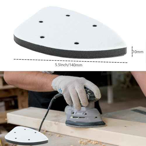 3pcs Mouse Detail Sanding Interface Pad 140mm*90mm 5 Holes Foam Interface Mouse Sander Sandpaper Backing Pad