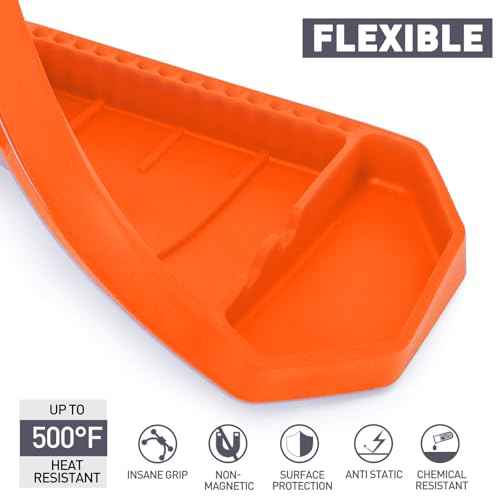 3PC Non-Slip Flexible Tool Tray, Large Tool Storage Set, Accessories Organizer, Silicon Tool Holder Mats, Organizer for Screw, Bolts, Washers, Nuts and Small Tools & Accessories.