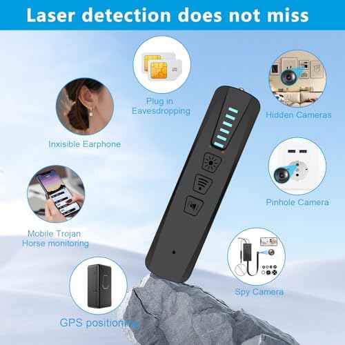 Hidden Camera Detectors,GPS Tracker Detector,Camera Detector Spy Camera Finder,25H Working Time,Travel-Friendly Size S500 (Black)