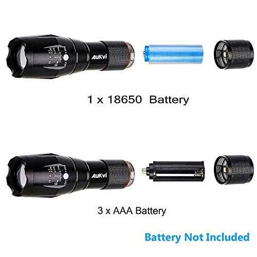 Deep Red Light Flashlight 670nm Single Mode Long Range Red Hunting Flashlights Torch with Zoomable for Astronomy, Aviation, Night Observation-Black