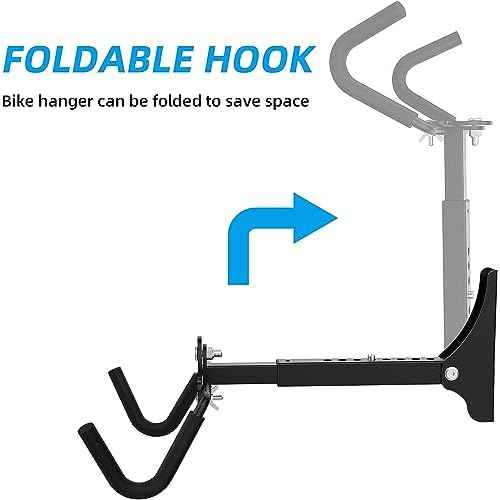 Foldable Bike Wall Mount Rack, Bicycle Rack Storage, Horizontal Bicycle Storage Hanger Adjustable Bike Hanging Hook, Heavy Duty Bike Rack Hook Holder Mounted Garage Indoor or Home £¨2 Pack£©