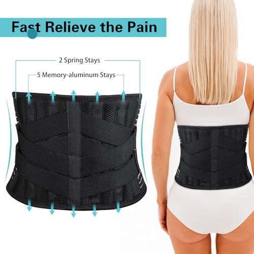 Back Brace for Lower Back Pain Relief, Anti-skid Lumbar Support Belt With Mesh for Women Men, Adjustable Lumbar Support Brace for Sciatica, Scoliosis, Body Shape Waist Trainer for Heavy Lifting, Gym, Workouts (S)