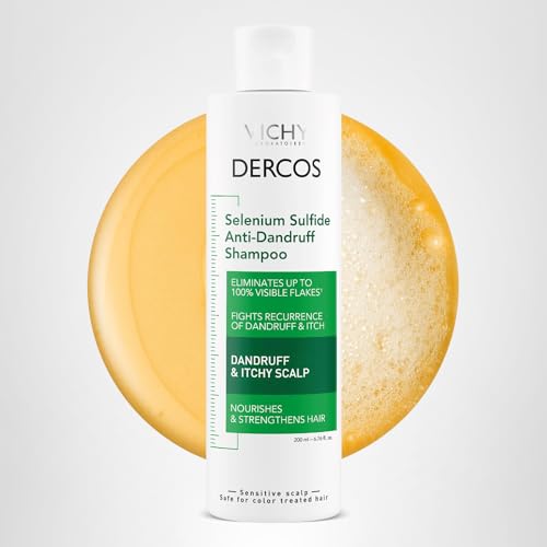 Vichy Dercos Anti Dandruff Shampoo, Dry Scalp Treatment and Itch Relief. Prescription Strength Comparable to 2% Ketoconazole, for Mild to Severe Dandruff-Prone Hair & Flaky, Itchy Scalps, 6.76 Fl. Oz