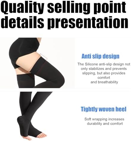 20-30 mmHg Thigh High Compression Socks for Women and Men,Toeless Compression Stockings,Leg Compression Sleeve,Varicose Veins Treatment,Over the Knee Compression Socks for Travel Flight Pregnant.