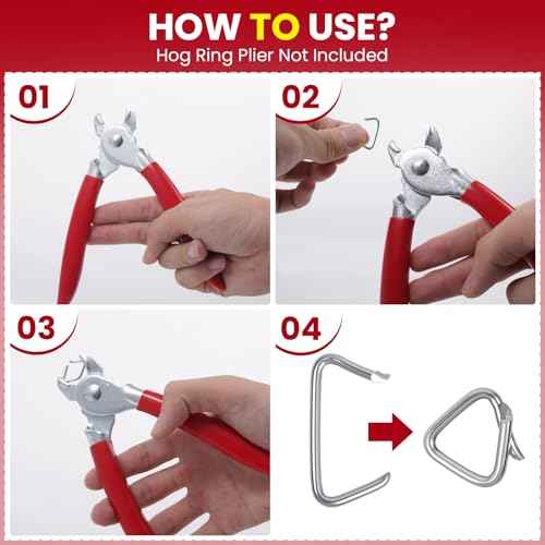 470Pcs Hog Rings, 3/4" Galvanized Hog Rings Upholstery, Hog Ring kit, Hog Ring for Furniture Upholstery, Auto Upholstery, Animal Pet Cages, Sausage Casings, Fencing