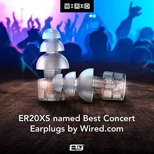 Etymotic Research ER20XS High Fidelity Reusable Earplugs - Low Profile Fit and Waterproof Case - Noise Reduction Ear Plugs for Concerts, Musicians, Raves, Sporting Events & Festivals - Universal Fit