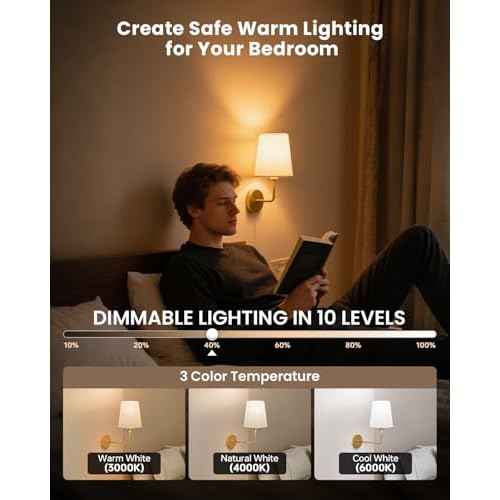 KINDEEP Wall Sconce Set of 2 Battery Operated, Rechargeable Wireless Dimmable Wall Light with RGB, Flash Mode, Remote Timer