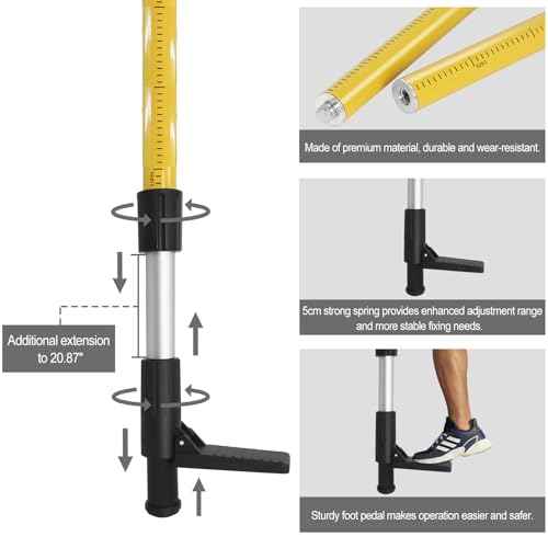 Telescoping Laser Level Pole with Tripod, 12Ft./3.7M Laser Level Tripod Include 1/4-Inch by 20-Inch Mount for Rotary and Line Laser Level, Laser Stand with 5/8¡±-11 Threaded Adapter