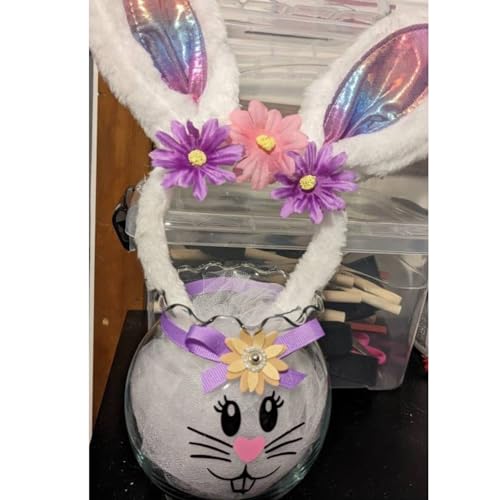 18 Pcs Easter Bunny Face Vinyl Decals - Bunny Faces DIY Craft Vinyl Art Stickers, Wall Decals, Glass Window Stickers