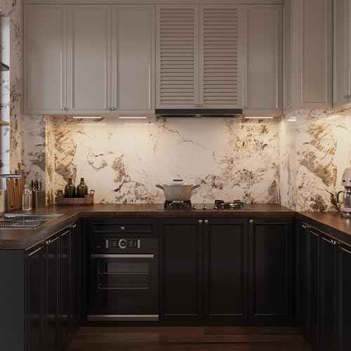 LAGOM Halo Under Counter Lights for Kitchen, 12-Inch Hardwired and Plug-in, Dimmable LED, 4-Pack, 2700K/4000K/5000K, White, UC0112WH274L