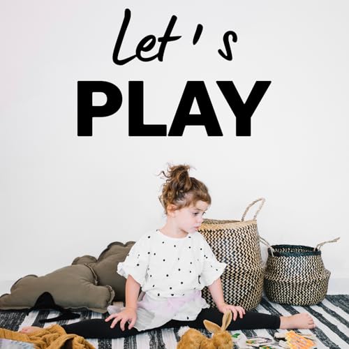 Let's Play Wall Decals Kids Room Wall Stickers, Removable Vinyl DIY Wall Murals Wallpaper for Nursery Children Baby Kids Boys Girls Bedroom Living Room Home Decoration
