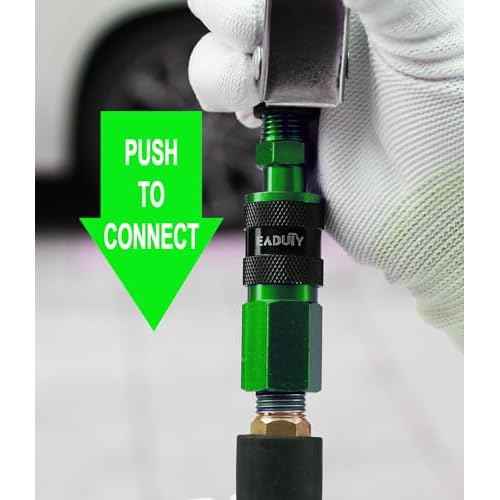 Hybrid Lead-in Air Hose 3/8 In. x 3 ft, Lightweight, Flexible, Durable Air Compressor Hose with Aluminum Universal Quick Coupler and Industrial Plug, Green Blue