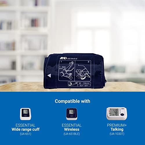 A&D Medical Small Blood Pressure Cuff Replacement (6.3-9.4"/16-24cm), Latex Free Blood Pressure Cuff, UA-289A ISO-Compliant Connector for Home Use Select A&D Medical Automatic Blood Pressure Monitors