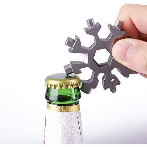 3 Pack 18-in-1 Snowflake Multi Tool, Stainless Steel Snowflake Multi-Tool Bottle Opener/Flat Phillips Screwdriver Kit/Wrench, Durable and Portable to Take