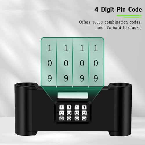 4 Digit Combination Padlock,Heavy Duty Anti Theft U-Shape Security Code Lock with Adjustable Shackle,for Bicycles, E-Bike,Mountain Bike,Glass Door,Gates,Shed, Fence [ Adjustable Range 160-270mm]