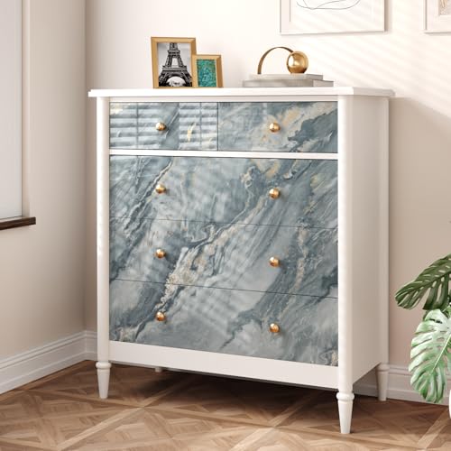 Blue Marble Countertop Contact Paper Peel and Stick Blue Marble Wallpaper for Bathroom Walls Removable Glossy Granite Contact Paper for Cabinet Table Couneter Top Vinyl Wrap 15.7¡¿78.7''