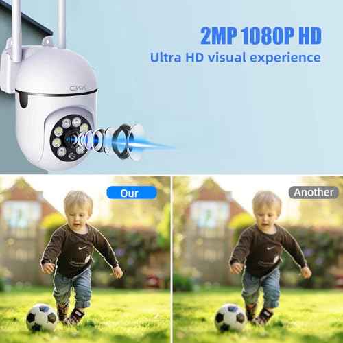 CKK 1080P Security Camera Wireless Outdoor, 3 Pcs 2MP PTZ WiFi Home Camera (2.4G/5G Dual-Band), 360¡Æ Pan/Tilt, Color Night Vision, Motion Alerts, 2-Way Audio, Compatible with Alexa, SD/Cloud Storage