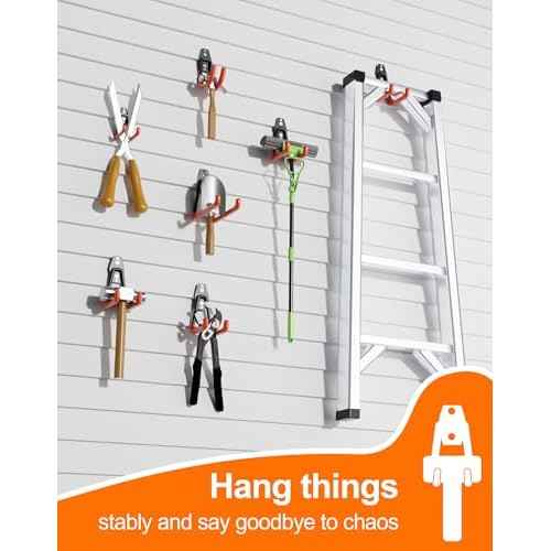 QcoQce 18 Pack Extension Cord Hooks with Wall Mount, Heavy Duty Utility Hangers for Hose, Wires, Cables, Garage Organization with Anti-Slip Coating, Screws Included (Orange)