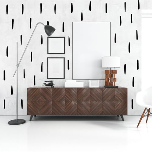 280Pcs Black Modern Lines Removable Peel and Stick Waterproof Sprinkle Wall Stickers Kids Girls Boys Bedroom Nursery Playroom Classroom DIY Dorm Living Room Party£¨Scandinavian Style£©