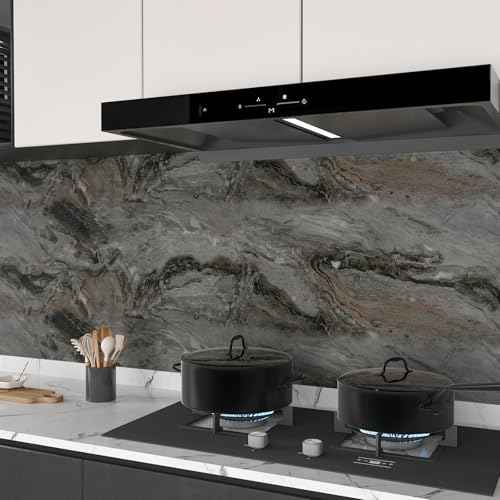 CHIHUT Dark Brown Matte Marble Contact Paper for Countertops Waterproof Marble Wallpaper Peel and Stick Countertops for Kitchen 12"x100" Thick Self Adhesive Contact Paper Decorative for Cabinets Walls