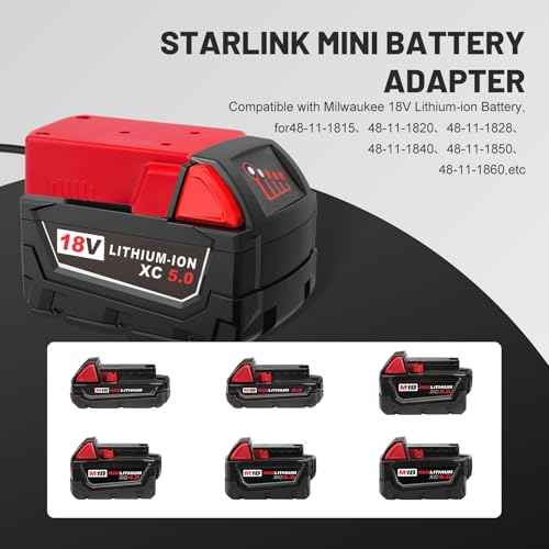 6.56FT Starlink Mini Power Bank Adapter, 18 Volt Battery Adapter Kit Battery Charger Cable Compatible with Mil-Waukee m18 Plug