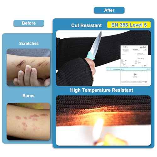 Cut Resistant Arm Protector Gardening Sleeves for Men Women with Thumb Hole - Lightweight & Breathable Farmers Sleeves for Thin Skin & Bruising - Arm Sleeves for Garden, Welding, Biting, Pet Grooming
