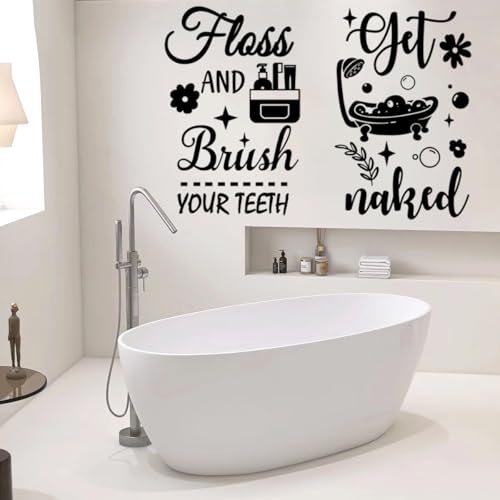 Bathroom Decals Sticker Peel and Stick Wall Decals Vinyl Quotes Art Stickers Positive Stickers Toilet Rules Wall Decor Vinyl Quote Wall Decor for Home