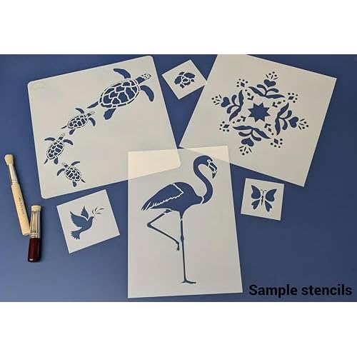Rosemaling Stencil Set of 6 ? Reusable Scandinavian Folk Art Templates Painting on Wood, Walls, Fabric, Tattoos, Furniture ? Ideal for DIY Crafts & Home Decor ? The Artful Stencil