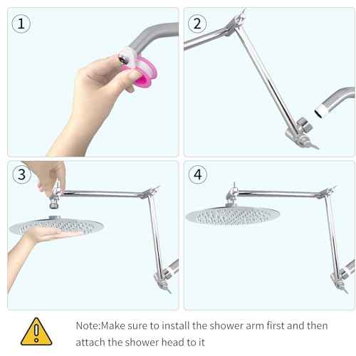 19 Inch Shower Head Extension Arm, Upgrade Flexible Height & Angle Adjustable Shower Arm Extender with Lock Joint, G1/2 Universal Connection for Rain & Handheld Shower Head (Chrome, 19)