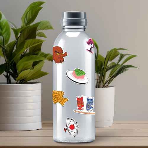 Japan Travel Stickers 50 Pieces Vinyl Waterproof Decal for Laptop Water Bottle Phone Car Window Bike Motorcycle Stakeboard Scrapbook Japanese Sticker Gifts